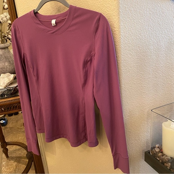 LULULEMON Women Vintage Plum Ventilated Mesh-Back Running Long Sleeve Top Size 8 - Picture 2 of 7